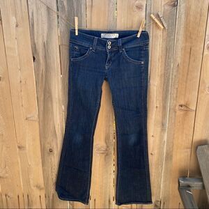Vintage Y2K Hudson low rise Blue Dark Rinse Signature Wash Boot Cut Jeans sz 26